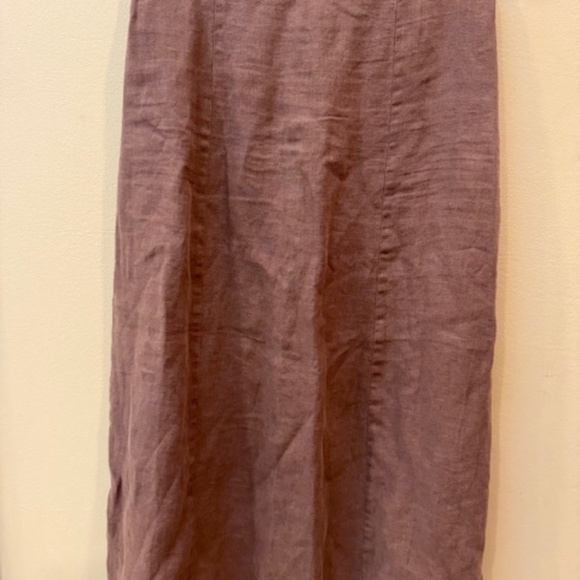 Flax Dresses & Skirts - Flax Jeanne Engelhart Maxi Skirt Pull On Linen Sz. L Brown Lagenlook Minimalist
